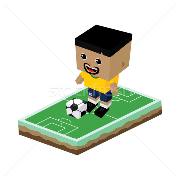 Cartoon footballeur isométrique vecteur art illustration [[stock_photo]] © vector1st