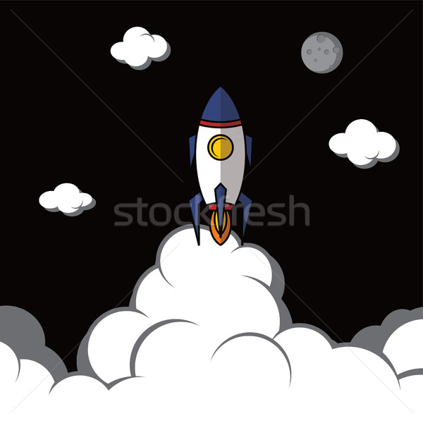 Rakietowe statku wektora sztuki ilustracja Zdjęcia stock © vector1st