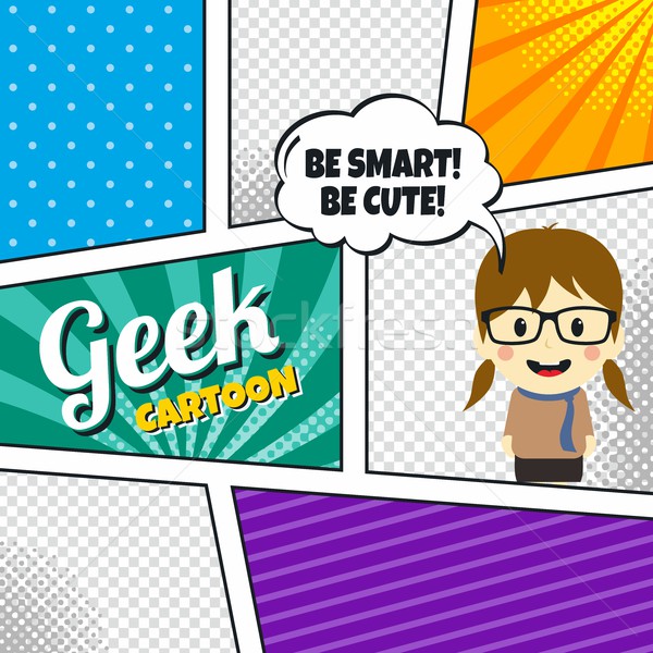 Desen animat comic sablon semitonuri artă vector Imagine de stoc © vector1st