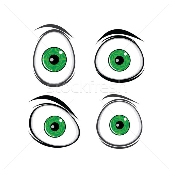 Karikatur funny grüne Augen Design Vektor Stock foto © vector1st