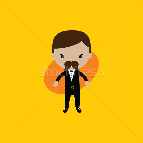 adorable groom lovely cartoon marriage theme vector Stock photo © vector1st