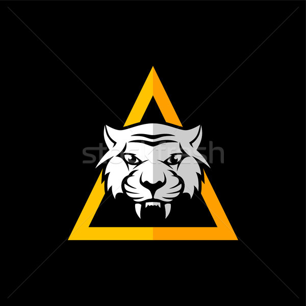 intimidating tiger front view theme logo template Stock photo © vector1st