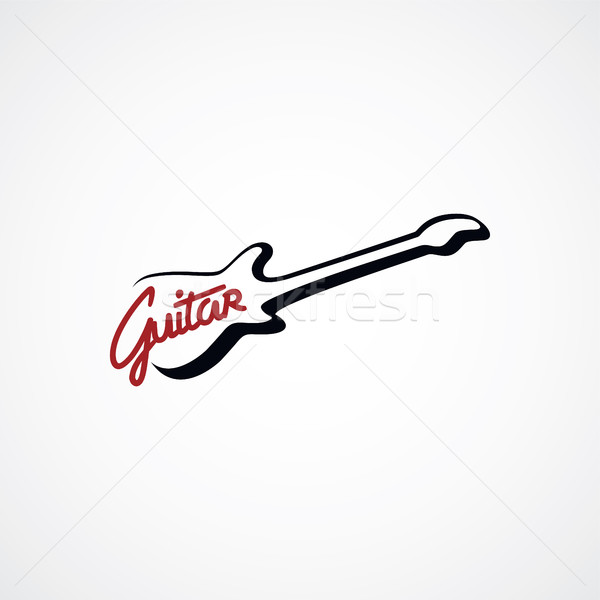 Chitarra Line Logo Vettore Arte Illustrazione Vettoriale C Vector1st 7315805 Stockfresh