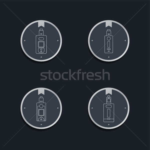 retro color badge theme electric cigarette mod - vaporizer vector Stock photo © vector1st