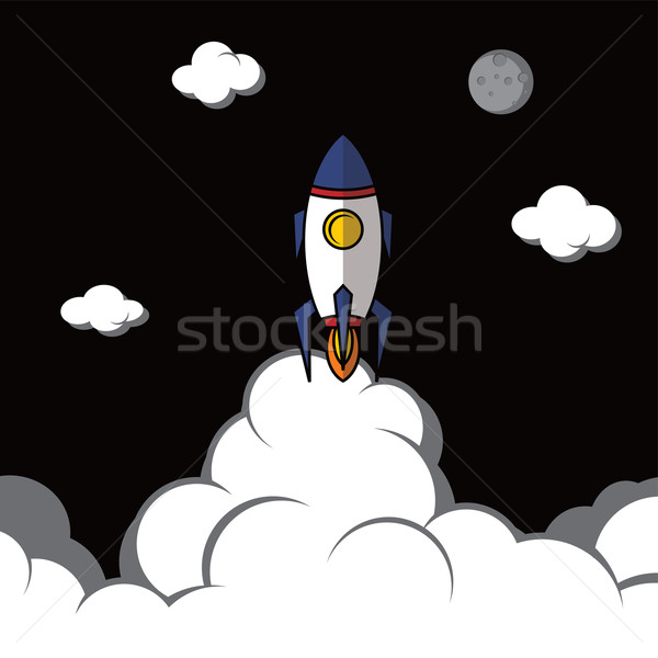 Rakéta hajó indulás vektor művészet illusztráció Stock fotó © vector1st