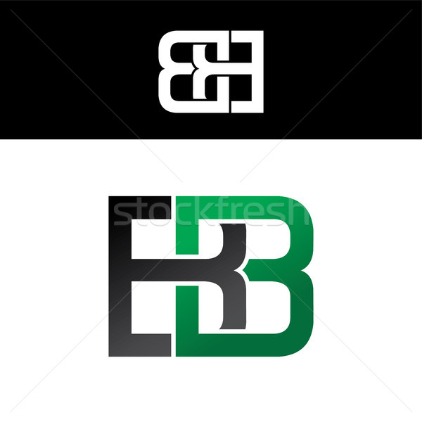 initial letter linked overlapped uppercase logo green black Stock photo © vector1st