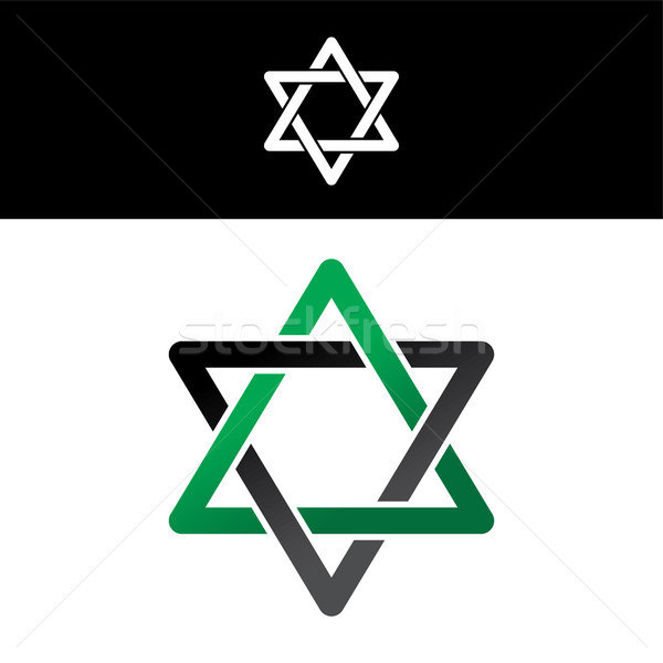 Estrela verde preto abstrato floral logotipo Foto stock © vector1st