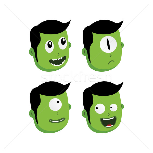 Groene zombie monster karakter vector kunst Stockfoto © vector1st