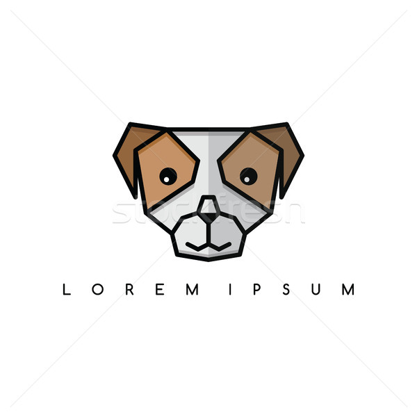cute dog puppy animal head logo theme Stock photo © vector1st
