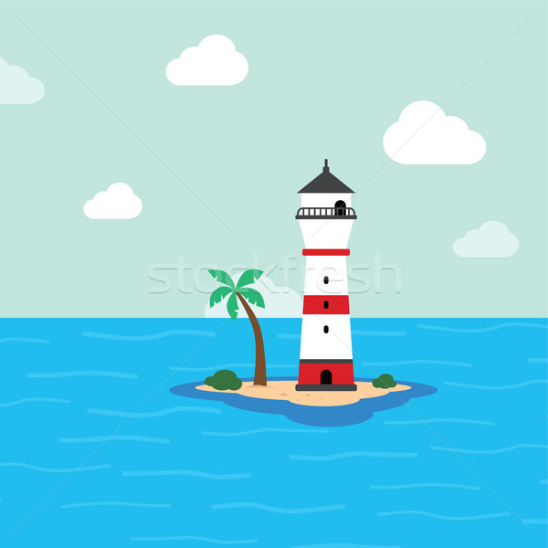 beach lighthouse seashore view Stock photo © vector1st