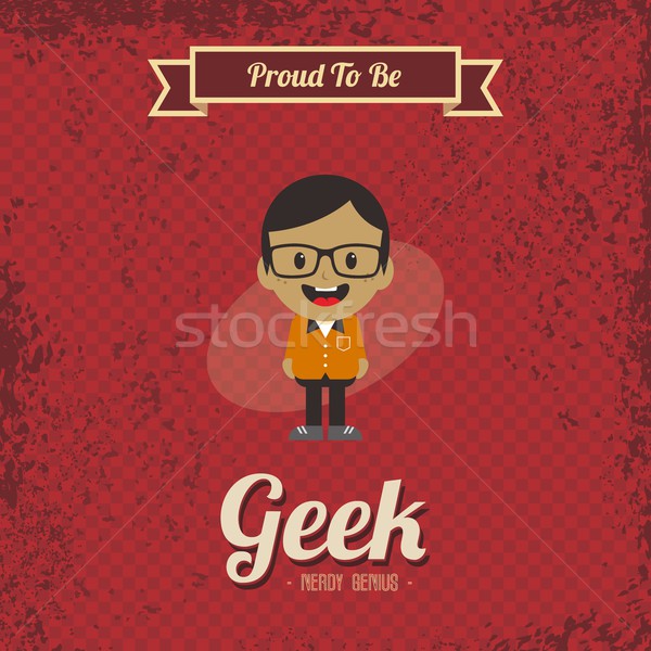genius geek retro cartoon Stock photo © vector1st