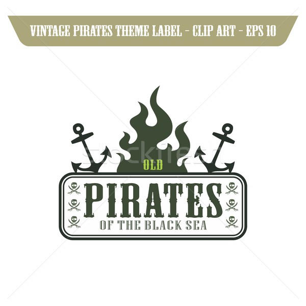 Korsan ikon sanat düzenlenebilir vektör grafik Stok fotoğraf © vector1st