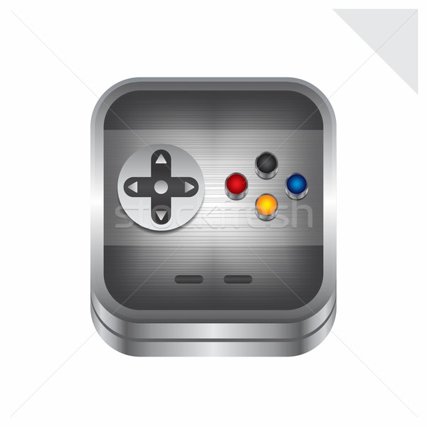 Jeu consoler icône bouton vecteur graphique [[stock_photo]] © vector1st