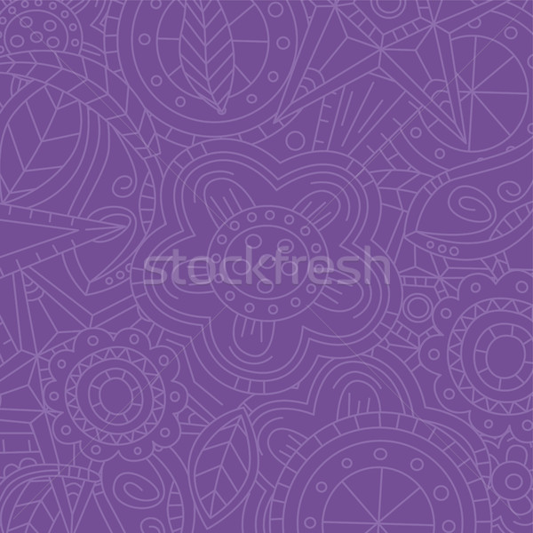 purple floral flower pattern doodle Stock photo © vector1st