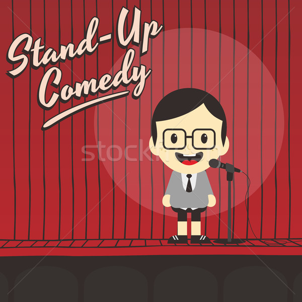 Mannelijke stand omhoog komiek muziek Stockfoto © vector1st