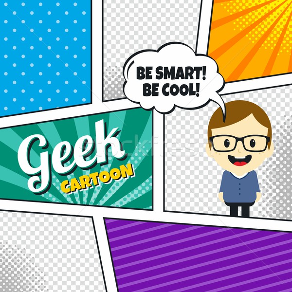 Karikatür komik şablon yarım ton sanat vektör Stok fotoğraf © vector1st