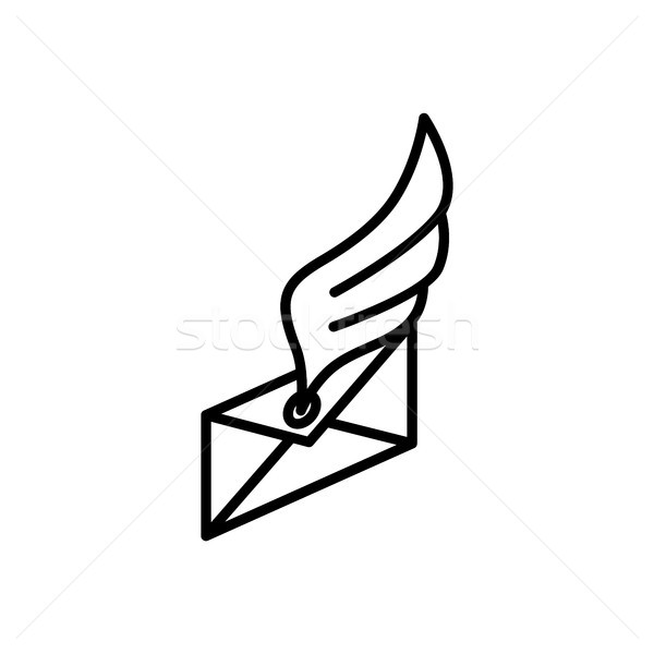 Imagine de stoc: Poştă · aripi · mesaj · logo-ul · vector