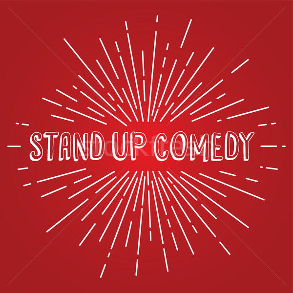 stand up comedy text show sunrays retro theme Stock photo © vector1st