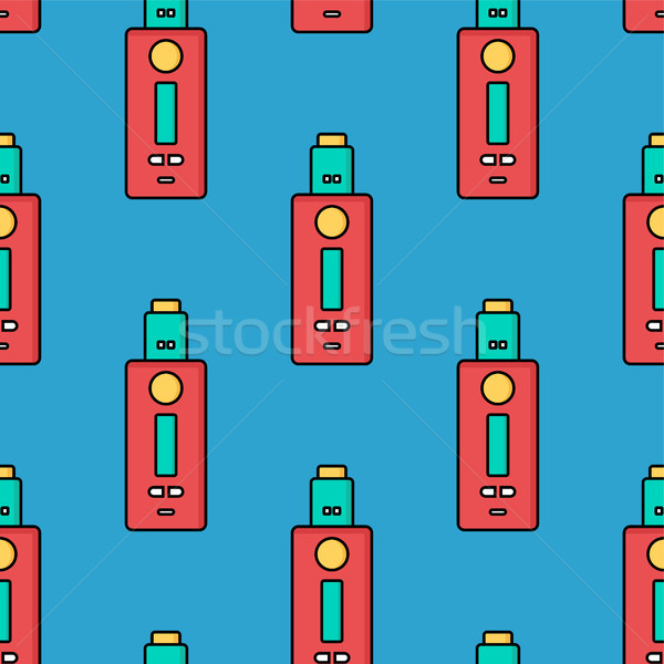 Elektronicznej papierosów wektora sztuki uśmiech Zdjęcia stock © vector1st