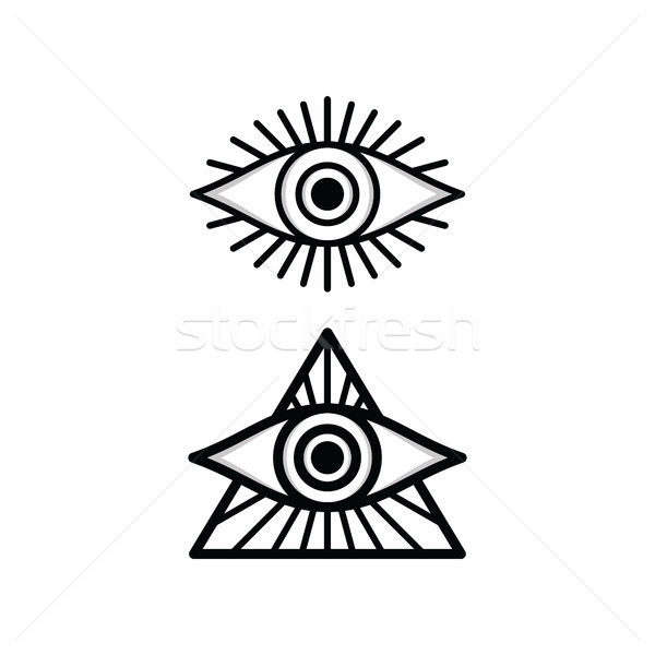 [[stock_photo]]: Une · oeil · signe · symbole · logo