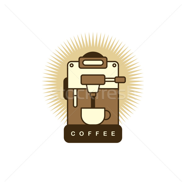 coffee machine cartoon theme Stock photo © vector1st