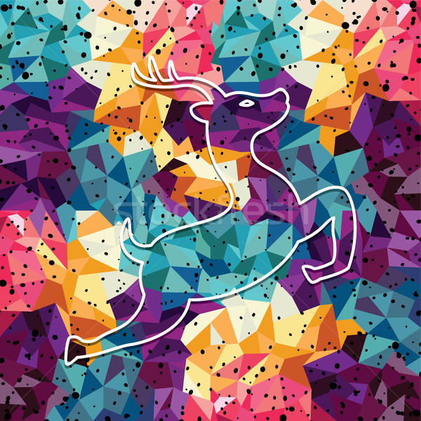 deer colorful mosaic pattern Stock photo © vector1st