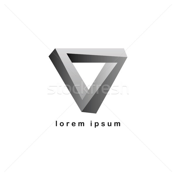 Háromszög logo logotípus vektor művészet illusztráció Stock fotó © vector1st