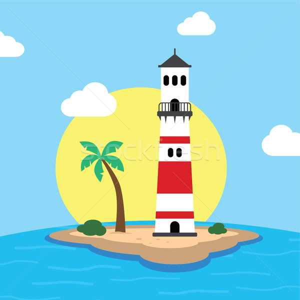 beach lighthouse seashore view Stock photo © vector1st