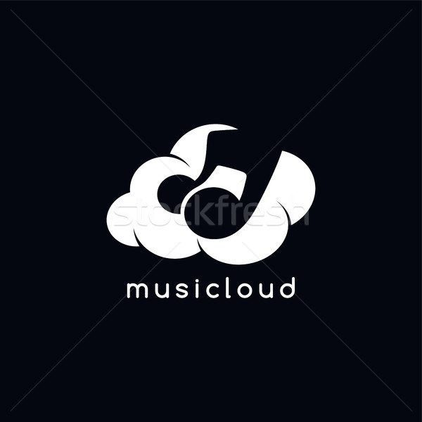 Chanson nuage stockage vecteur art illustration [[stock_photo]] © vector1st