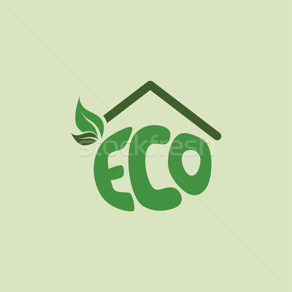 Respectueux de l'environnement maison naturelles étiquette organique produit [[stock_photo]] © vector1st