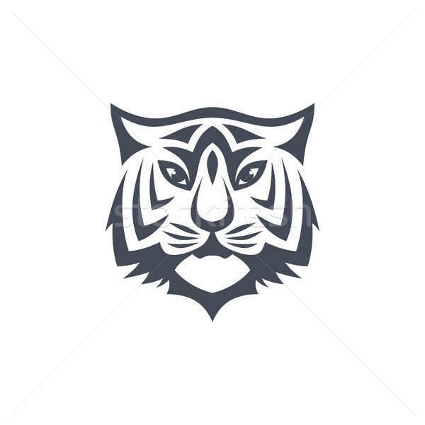 intimidating tiger front view theme logo template Stock photo © vector1st