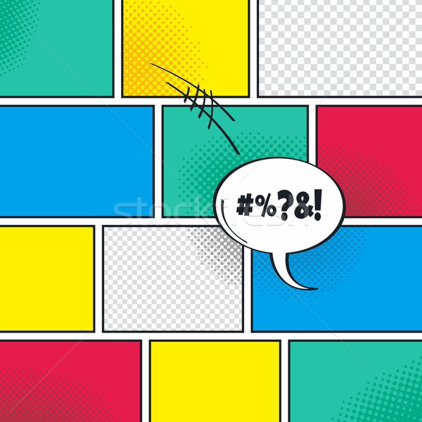 Fumetto modello elemento fumetto mezzitoni arte Foto d'archivio © vector1st