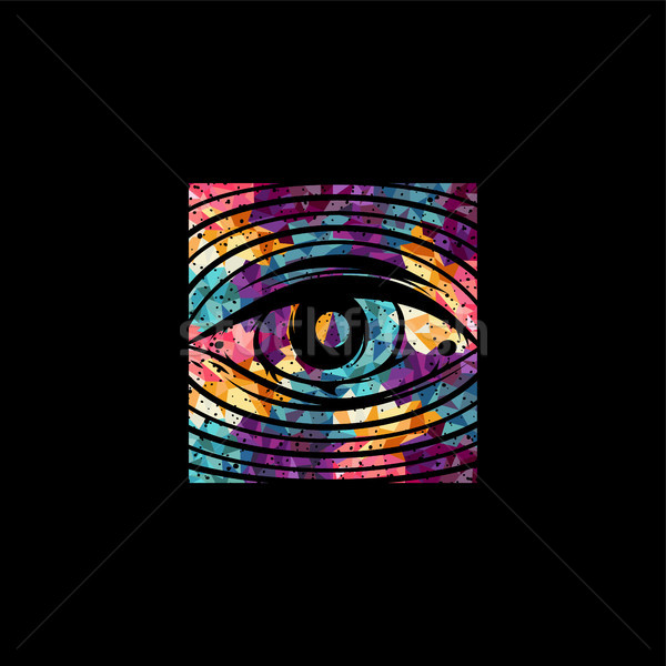 all seeing eye theme logo template Stock photo © vector1st