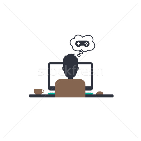 Projektant komputera wektora sztuki ilustracja Zdjęcia stock © vector1st
