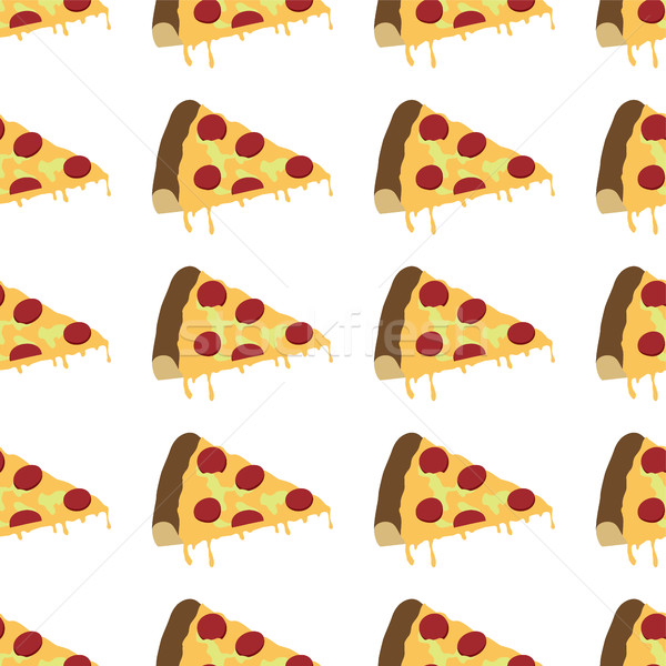 Italiaans pizza slice patroon naadloos vector kunst Stockfoto © vector1st