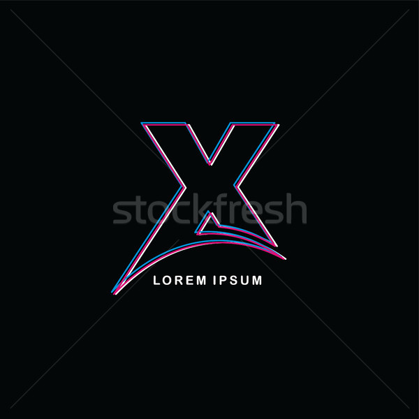 Neon licht brief merk logo sjabloon Stockfoto © vector1st