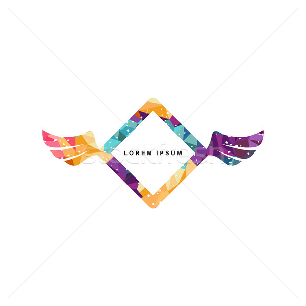 mosaic dimension shape with angel wing Stock photo © vector1st
