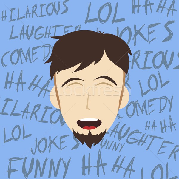 Grappig lachend vent mannelijke hilarisch Stockfoto © vector1st