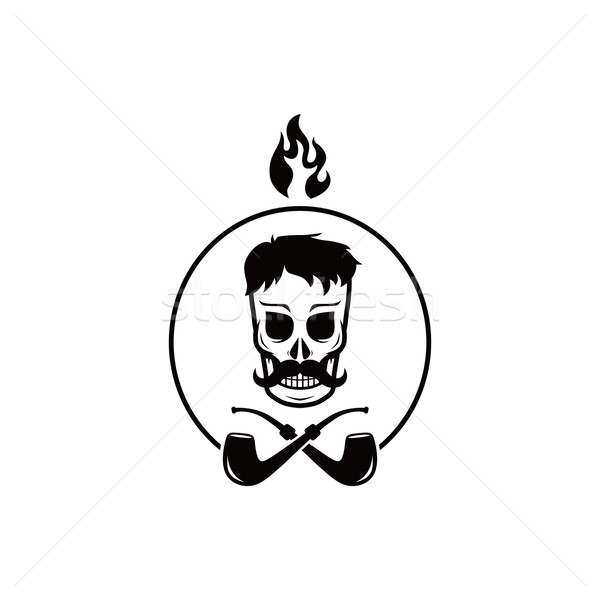 skull tobacco pipe smoker Stock photo © vector1st