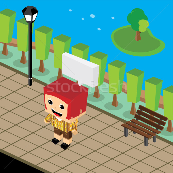 Stock photo: cartoon life isometric theme