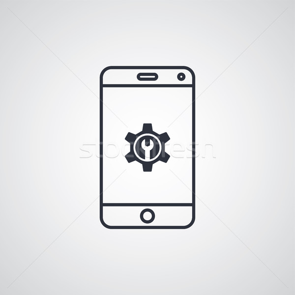 mobile phone cog setting icon theme Stock photo © vector1st