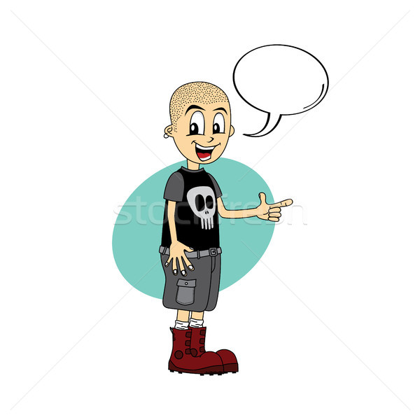 Männlich Zeichentrickfigur Beschriftung Sprechblase Vektor Kunst Stock foto © vector1st