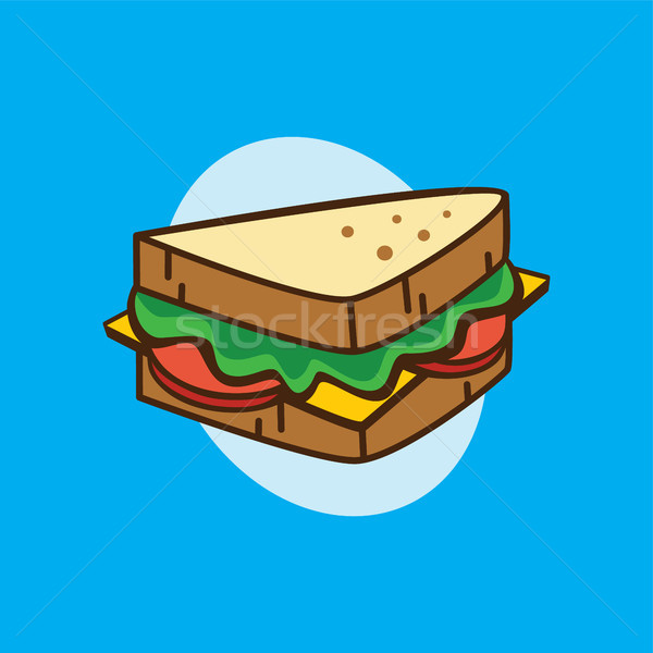 delicious yummy sandwich for breakfast cartoon theme vector Stock photo © vector1st