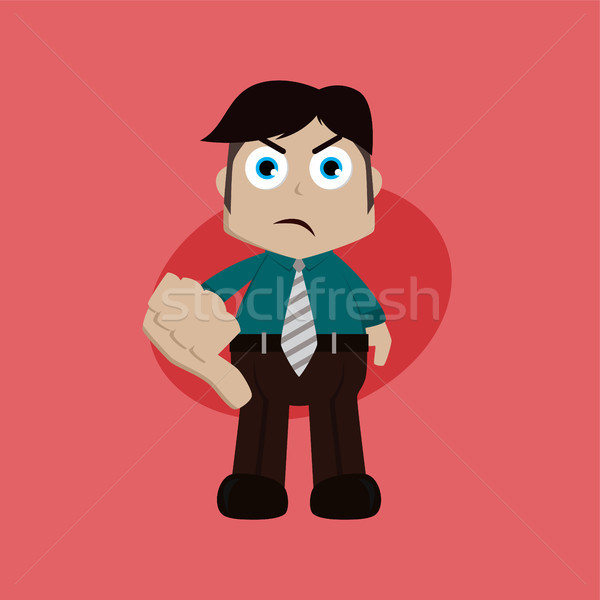 businessman manager at work thumb down cartoon vector art Stock photo © vector1st