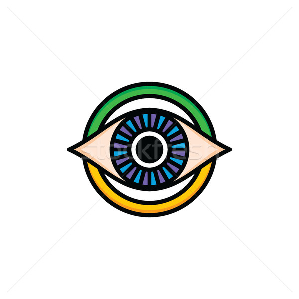 one eye of god religious sign symbol logo logotype Stock photo © vector1st