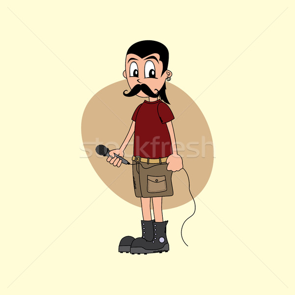 male cartoon character singer music band Stock photo © vector1st