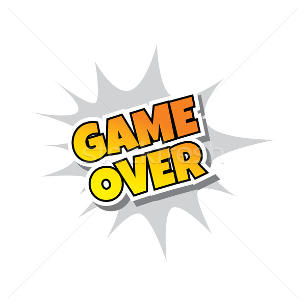 stock photo: game over - comic speech bubble cartoon game assets