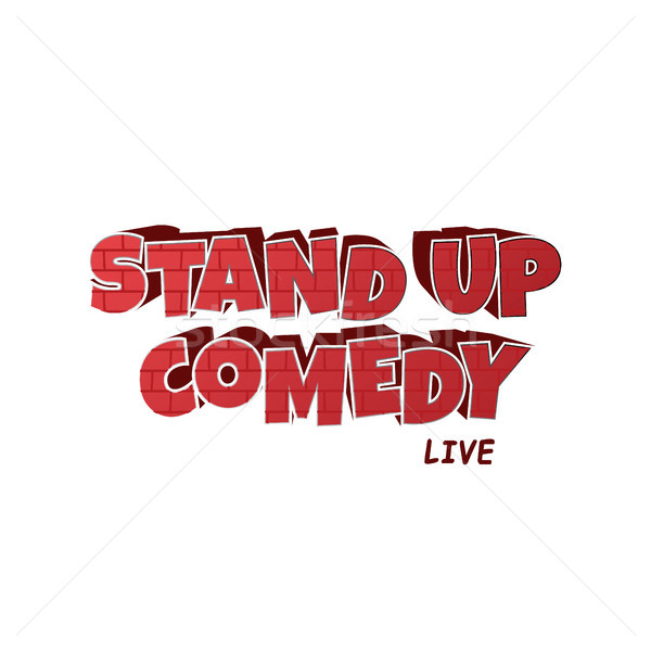 Stock photo: red brick stand up comedy cartoon theme vector illustration