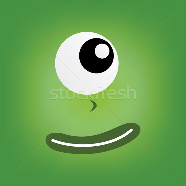 Vert monstre personnage visage vecteur art [[stock_photo]] © vector1st