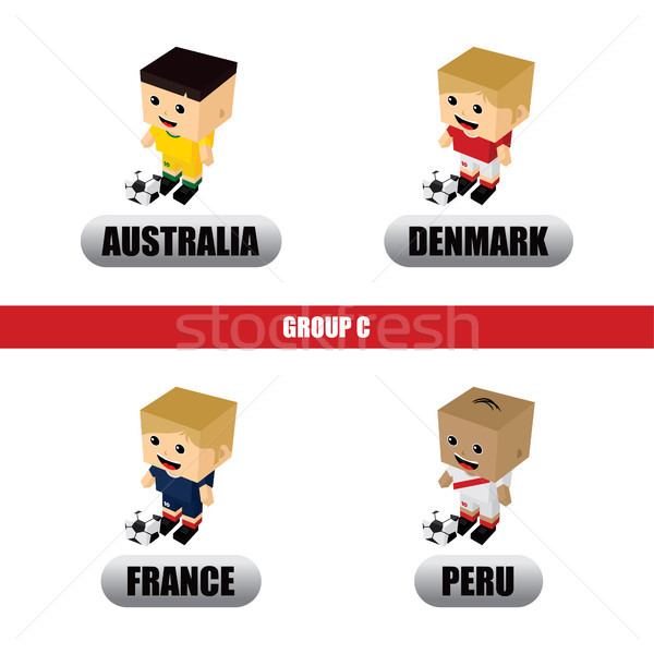 Foto stock: Grupo · equipe · Rússia · torneio · de · futebol · vetor · arte